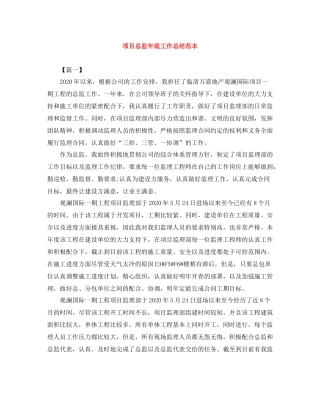 项目总监年底工作总结范本