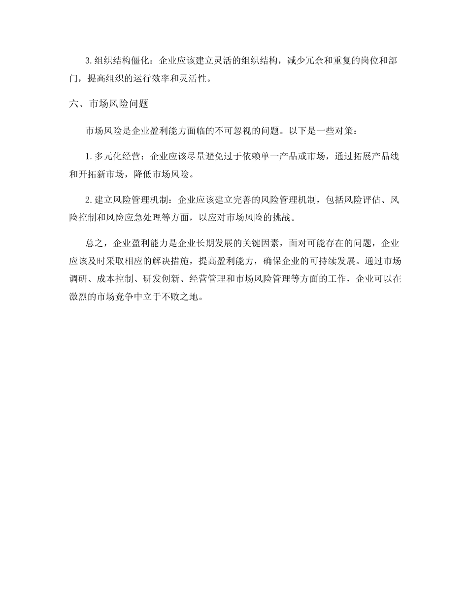 盈利能力方面可能存在的问题 _第3页