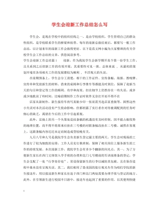 学生会迎新工作总结怎么写 