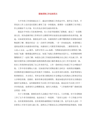 服装采购工作总结范文2