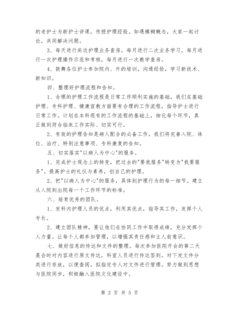 2024骨科护理工作计划结尾与2024高流中心园美工室活动年度工作计划范文精选汇编_第2页