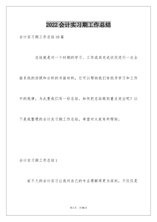 2024会计实习期工作总结_7