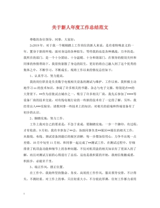 关于新人年度工作总结范文