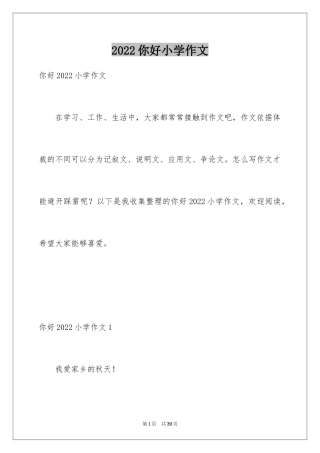 2024你好小学作文_1