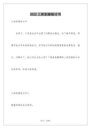 2024上班犯错检讨书_1