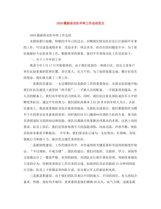 保安队年终工作总结范文