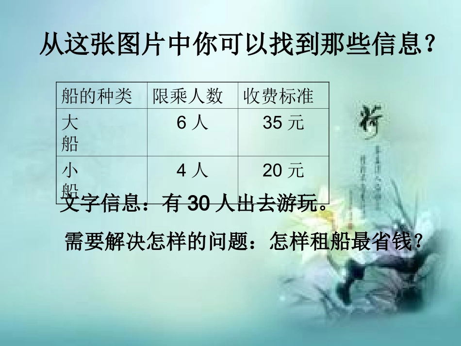 (四下数学)怎样租船最划算解决实际问题_第3页
