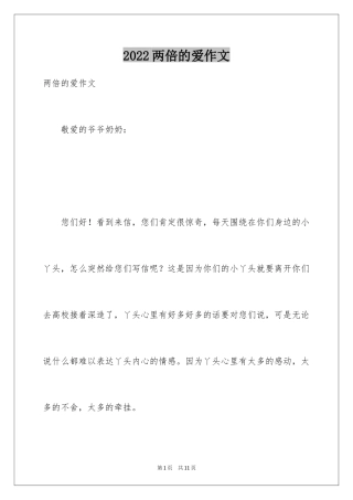 2024两倍的爱作文