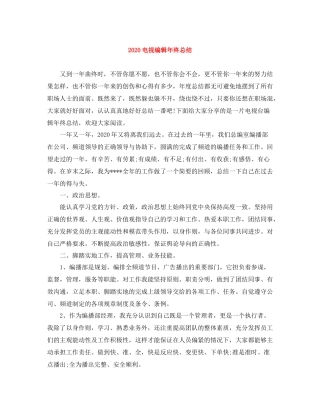 电视编辑年终总结