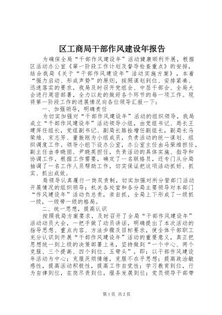 区工商局干部作风建设年报告