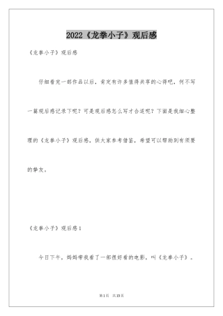 2024《龙拳小子》观后感