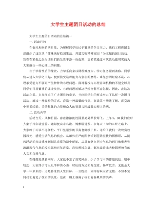 大学生主题团日活动的总结