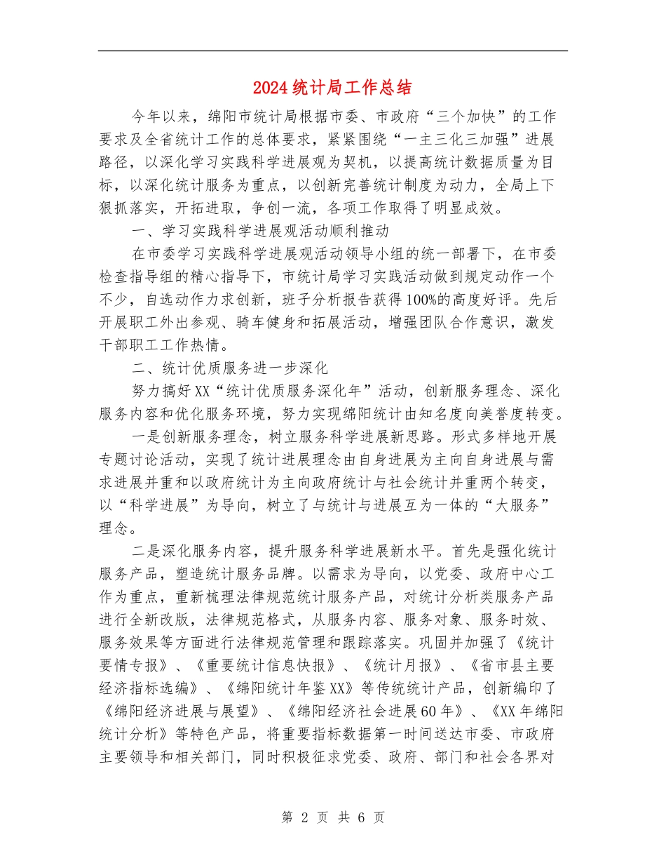 2024统计局工作总结_第2页