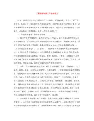 工程招标年度工作总结范文