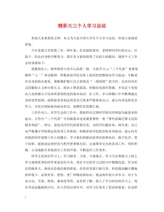 精彩大三个人学习总结