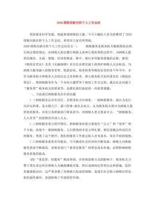 国税局新任职个人工作总结