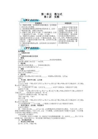 2016年中考第一轮复习第1讲《实数》专题训练含答案