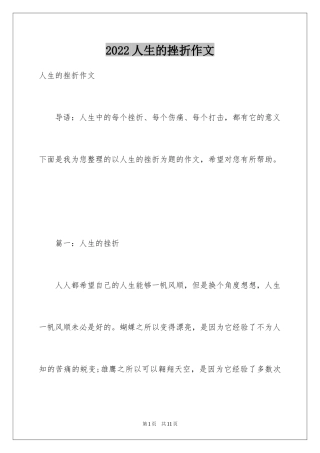 2024人生的挫折作文
