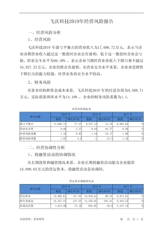 飞沃科技2019年经营风险报告_图文