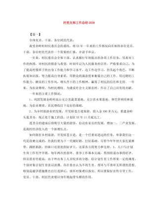 村党支部工作总结