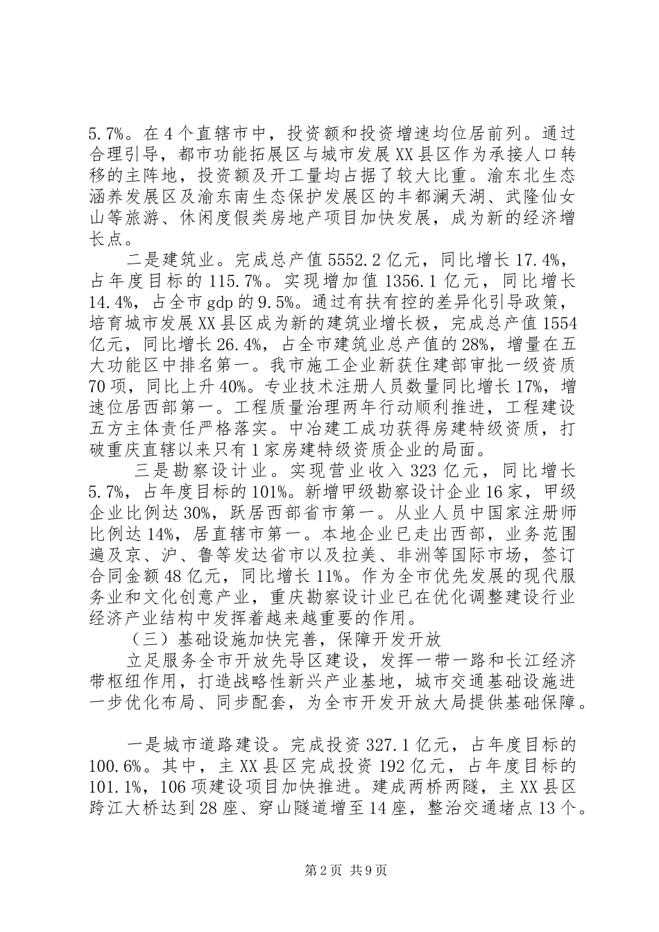 区城乡建委XX年城乡建设工作报告_第2页