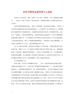 财务总监年终个人总结
