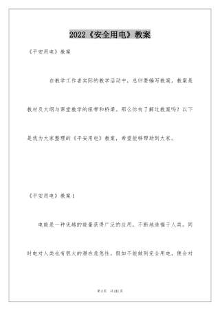 2024《安全用电》教案_2
