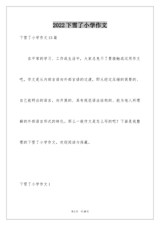 2024下雪了小学作文_10