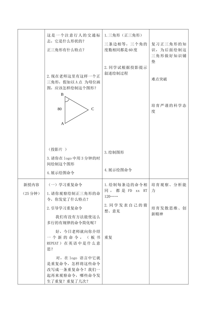 2024-2024年小学信息技术第三册-第16课用重复命令画图(第1课时)教案-北京版_第2页