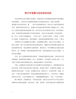 青少年道德与法治培训总结