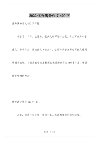 2024优秀满分作文400字