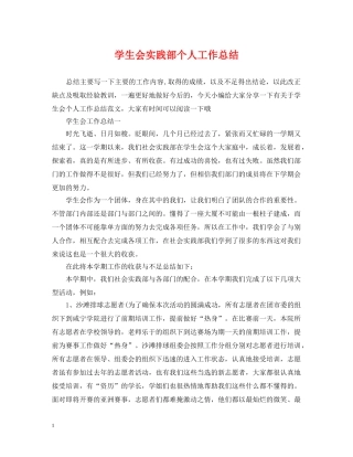 学生会实践部个人工作总结 