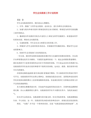 学生会实践部工作计划范例 