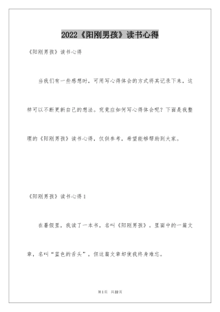 2024《阳刚男孩》读书心得