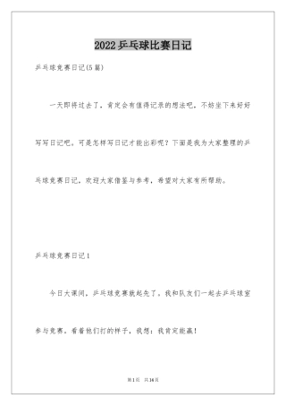 2024乒乓球比赛日记