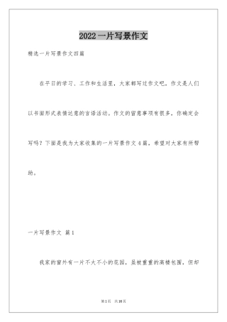 2024一片写景作文_5