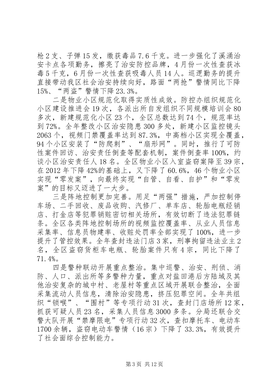 区公安分局年度工作报告_第3页