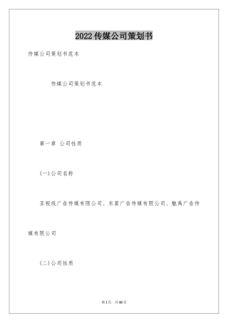 2024传媒公司策划书