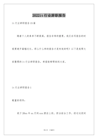2024it行业辞职报告_3