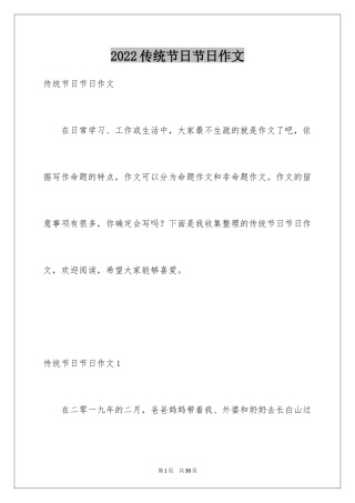 2024传统节日节日作文