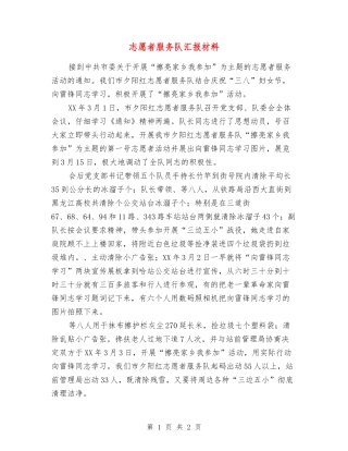 志愿者服务队汇报材料