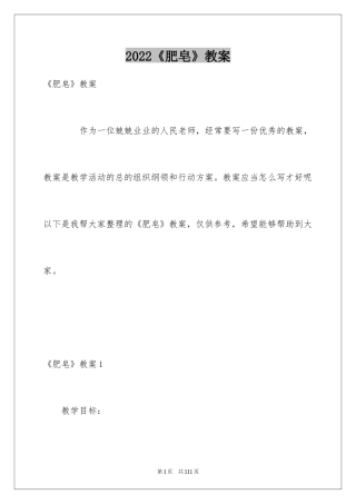 2024《肥皂》教案