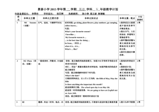 景泰小学2015学年第二学期_英语____学科__五__年级教学计划