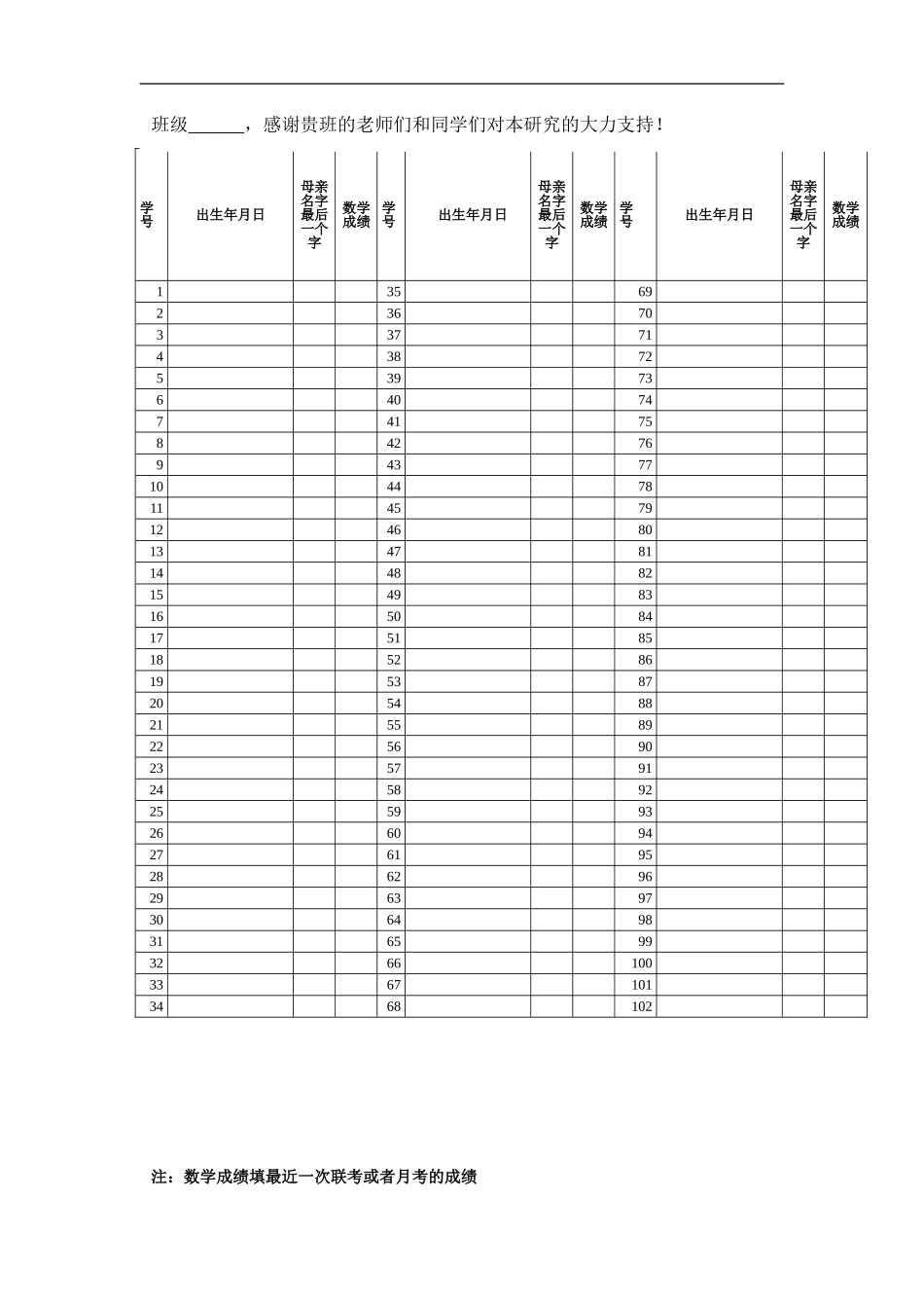学生数学成绩统计 (2)_第1页