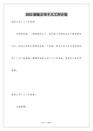 2024保险公司个人工作计划_3