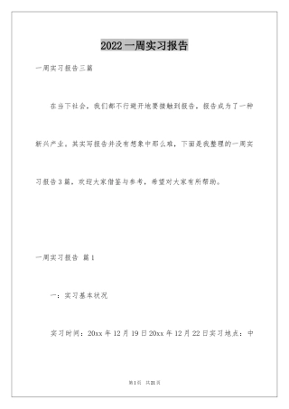 2024一周实习报告