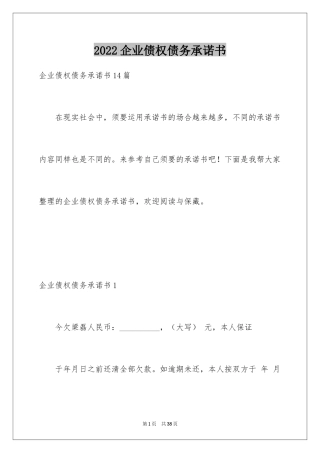 2024企业债权债务承诺书_5