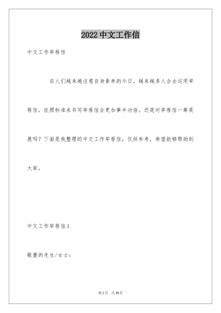 2024中文工作信