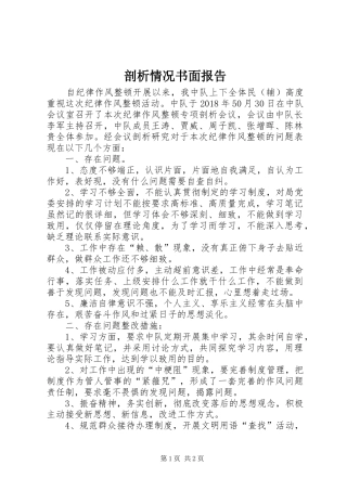 剖析情况书面报告