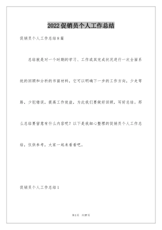 2024促销员个人工作总结